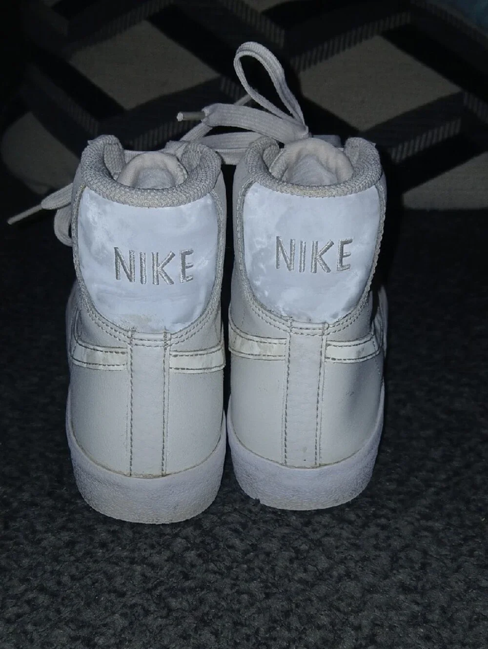 Nike Kids White High-Top Sneakers with Swoosh